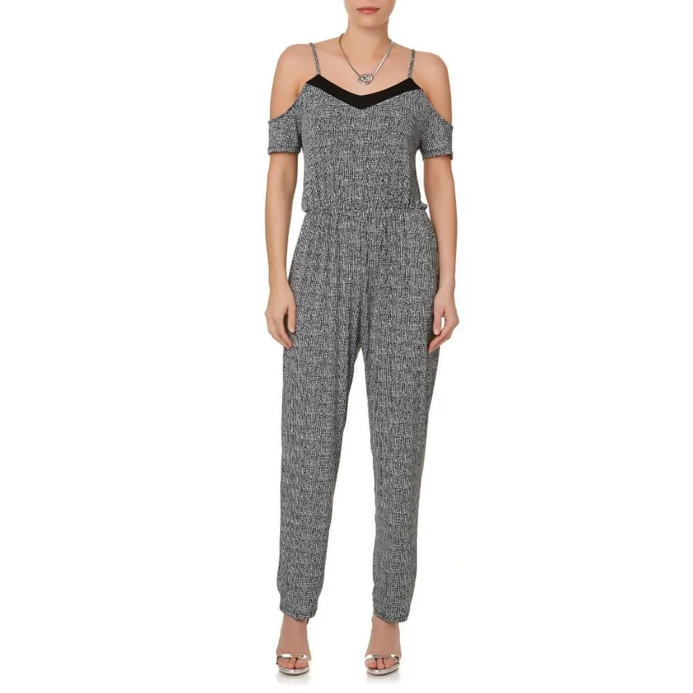 SIMPLY STYLED cold shoulder one piece romper Med